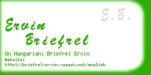 ervin briefrel business card